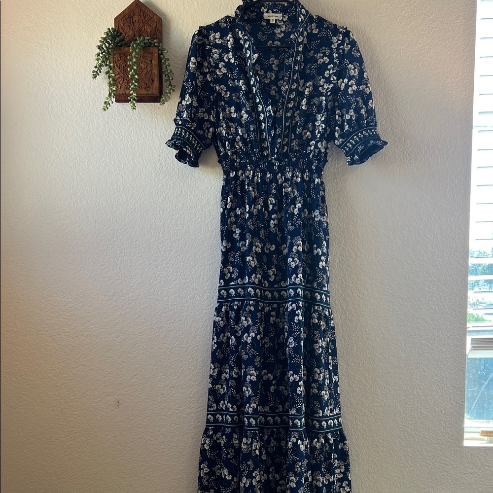 Max Studio Navy Floral Maxi Dress